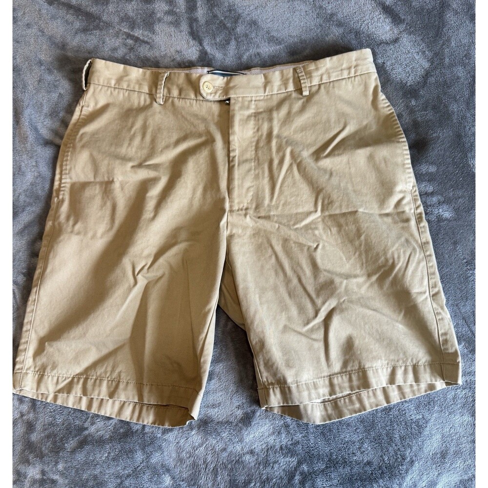Peter Millar Men's 35 Casual Chino Shorts Tan Khaki Golf Pima Cotton
